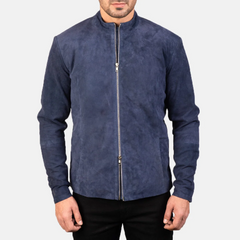 Charcoal Suede Biker Jacket