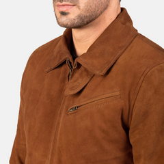 Blain Mocha Suede Bomber Jacket