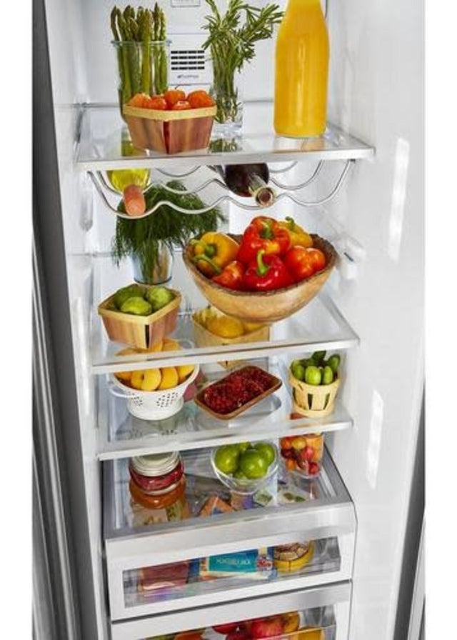 Side by Side Refrigerator with Exterior Ice and Water in PrintShield Stainless Steel