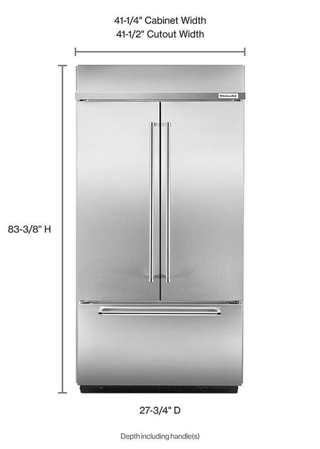 No Frost Bottom - Built-in Refr Frez - 42" FRENCH DOOR, PLATINUM INTERIOR