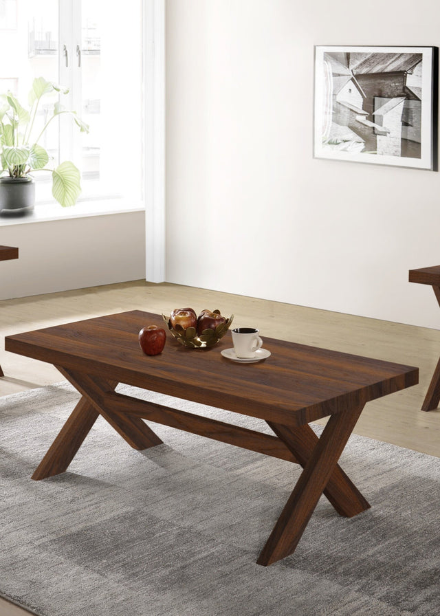 T710-3 NATIONWIDE Contemporary 3 Pack Tables in a Brown Woodgrain Finish