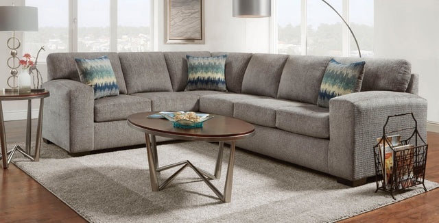 U311 - NATIONWIDE CONTEMPORARY TWO- PIECE SECTIONAL IN A GRAY TEXTURED FABRIC