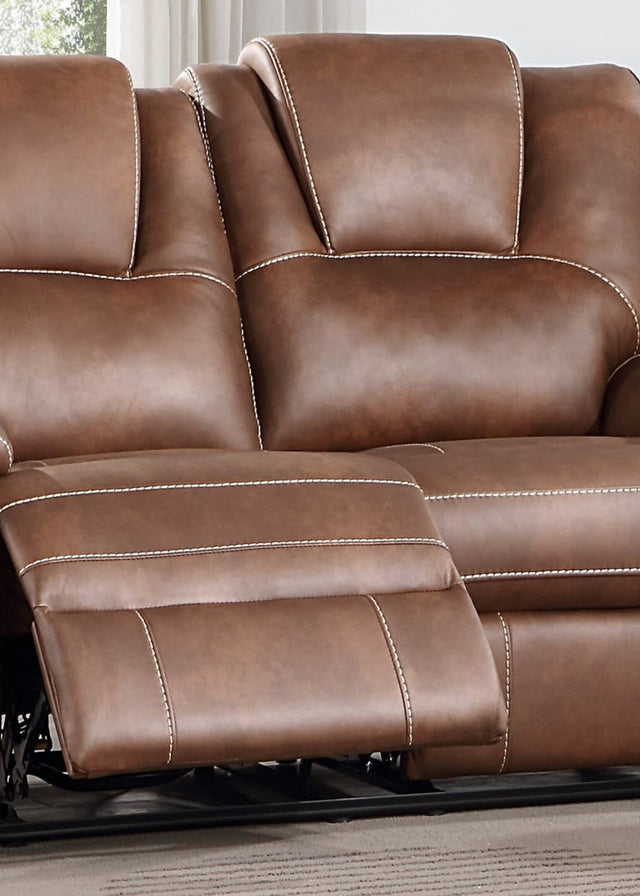 U124L - NATIONWIDE Power Loveseat Saddle Brown