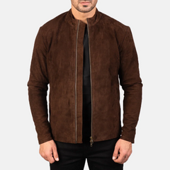 Charcoal Suede Biker Jacket