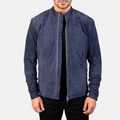 Charcoal Suede Biker Jacket
