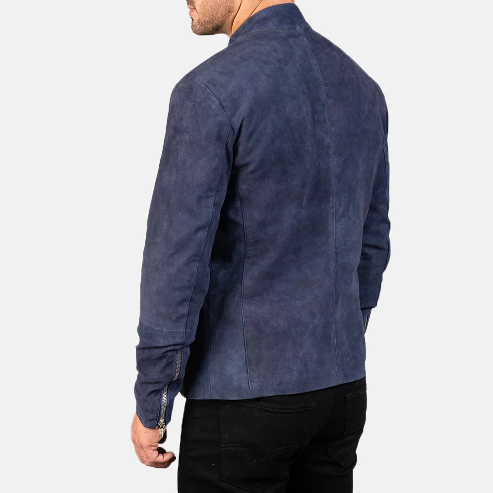 Charcoal Suede Biker Jacket