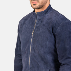 Charcoal Suede Biker Jacket
