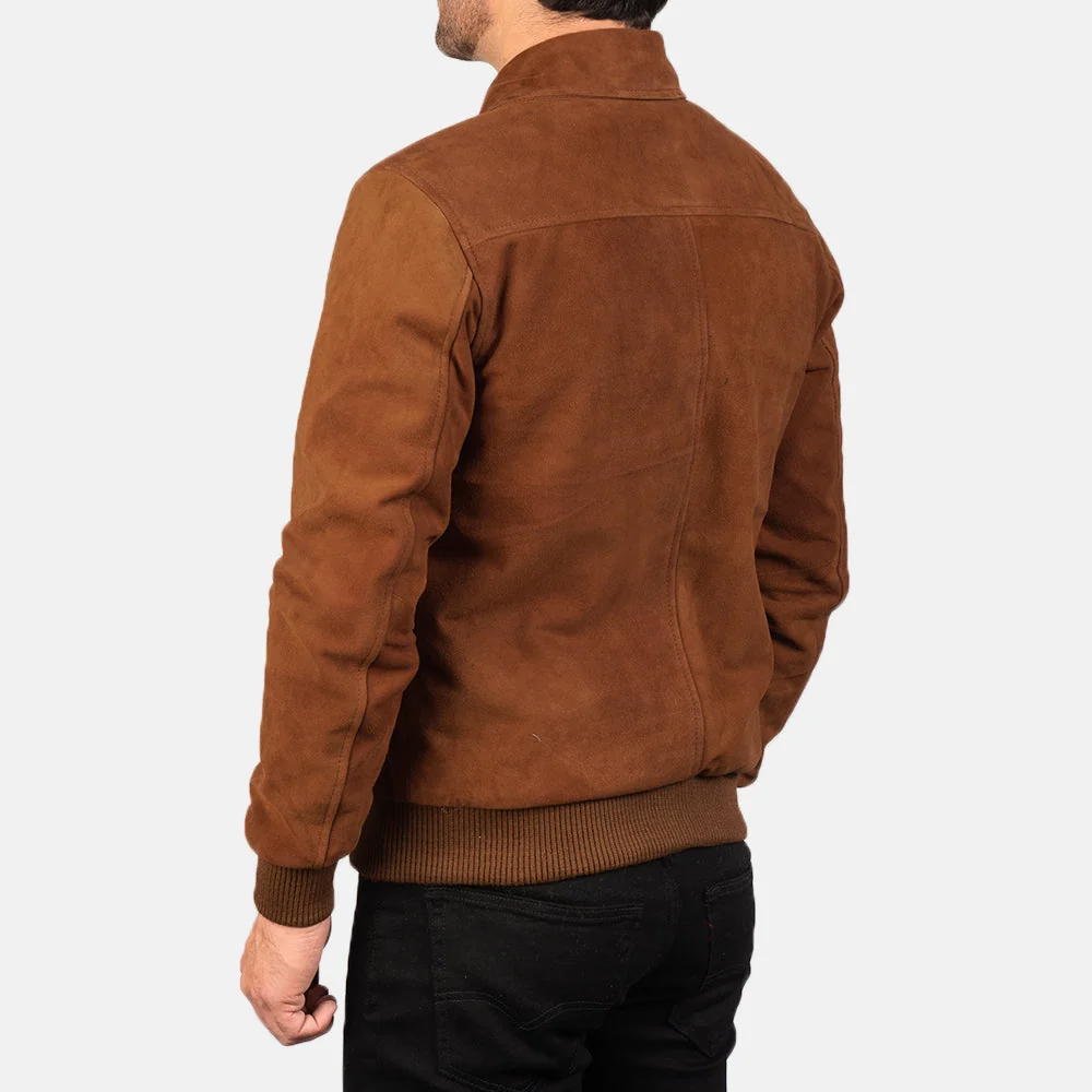 Blain Mocha Suede Bomber Jacket