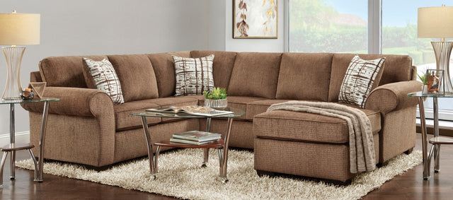 Three Piece Sectional With Movable Chaise Option BROWN COLORED U220 - NATIONWIDE